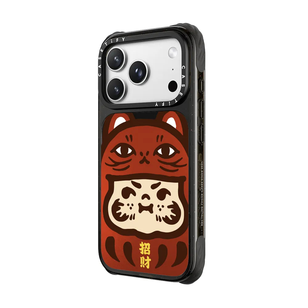 PP Baby Lucky Cat Daruma Red Metallic Case