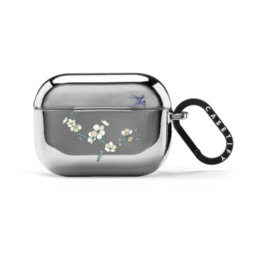 Lucky Magpie AirPods Case | AirPods Pro 2 / Earbuds Mirror Case / Silver | Image 1