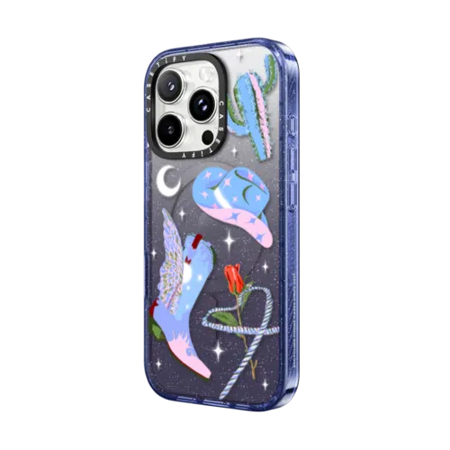 Starlight Cowgirl | iPhone 16 Pro Max / Impact Case MagSafe Compatible / Glitter Indigo | Image 2