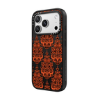 Halloween damask ikat transparent | iPhone 17 Pro Max / Impact Case MagSafe Compatible / Matte Black | Image 2