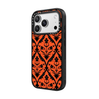 Halloween trellis ikat | iPhone 17 Pro Max / Impact Case MagSafe Compatible / Matte Black | Image 2