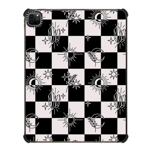 Witchy Checkered Print | iPad Pro 12.9-inch (5th/6th gen) / iPad Impact Case / Black | Image 1