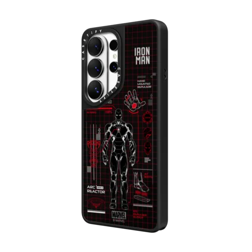 Iron Man Blue Print Tech Case - Red | Galaxy S26 Ultra / Mirror Magnetic Case / Silver on Black | Image 2
