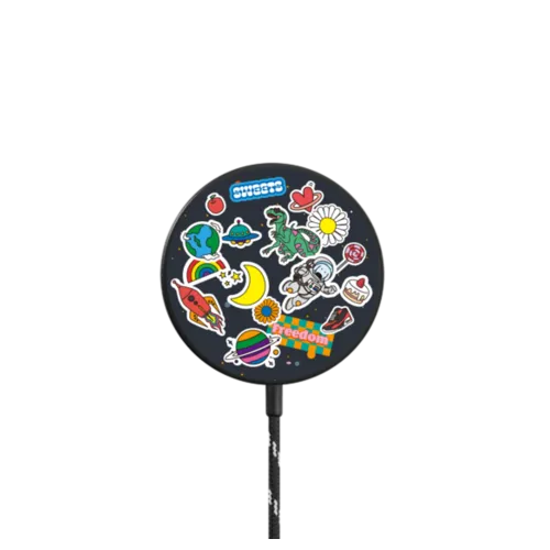 Universe Sticker Magnetic Wireless Charger |   / PowerThru Magnetic Wireless Charger MagSafe Compatible / Black | Image 1