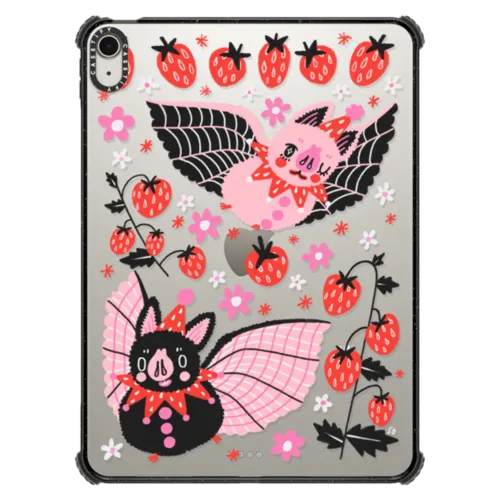 STRAWBERRY BATS | iPad Air 11-inch (M2 - M4) / iPad Impact Case / Black | Image 1