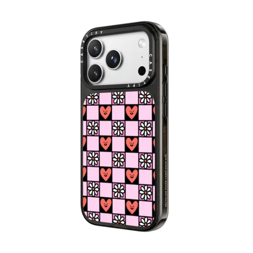 Checkered Hearts | iPhone 18 Pro Max / Impact Case MagSafe Compatible - Glossy / Glossy Black | Image 2