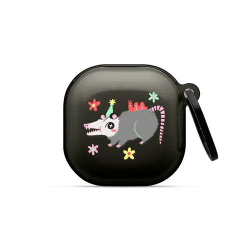 HAPPY OPOSSUM | Galaxy Buds2 / Earbuds Impact Case / Black | Image 1