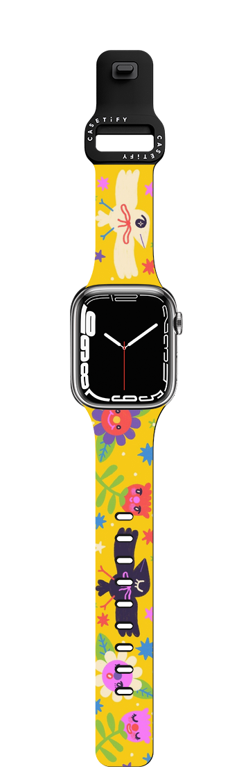 BIRDS AND FLOWERS | Apple Watch Series 7-9 (45mm) / Impact Band / Black | Image 1