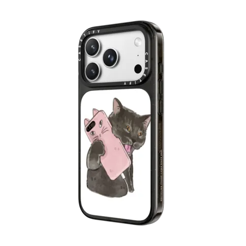 Angry call Cat | iPhone 18 Pro Max / Impact Case MagSafe Compatible - Glossy / Glossy Black | Image 2