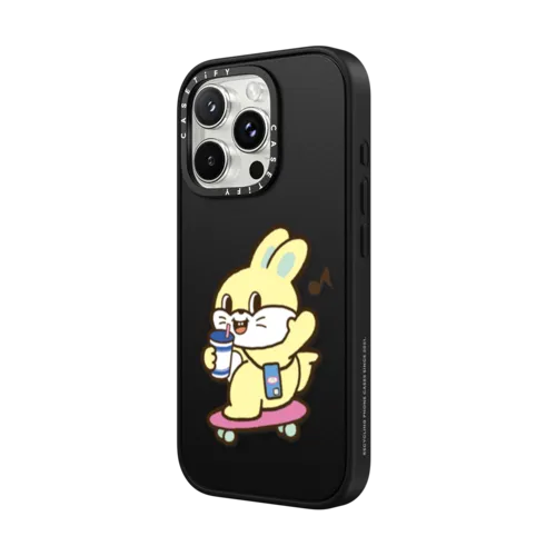 Skating Bunny | iPhone 16 Pro Max / Impact Case MagSafe Compatible / Matte Black | Image 2