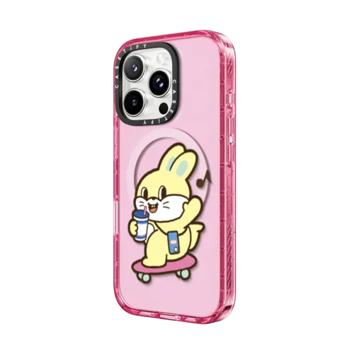 Skating Bunny | iPhone 16 Pro Max / Impact Case MagSafe Compatible / Pink Fizz | Image 2