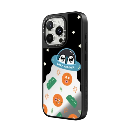 Oddly Cute Universe | iPhone 16 Pro Max / Mirror Case MagSafe Compatible / Silver on Black | Image 2