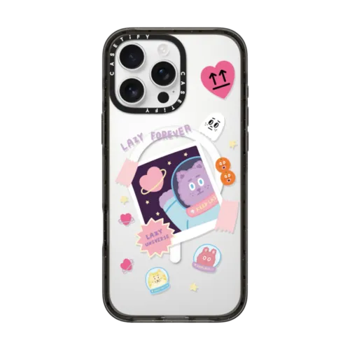 Take A Photo In Lazy Universe | iPhone 16 Pro Max / Impact Case MagSafe Compatible / Black | Image 1