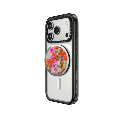 Burning Flowers | Snappy Grip Stand / Snappy Mirror Grip Stand MagSafe Compatible / Silver | Image 2
