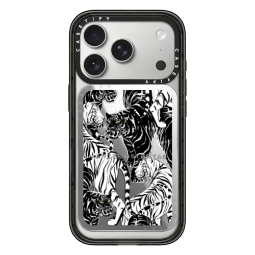 White Tiger | Snappy Cardholder Stand / Snappy Mirror Cardholder Stand MagSafe Compatible / Silver | Image 1