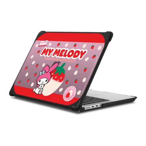 My Melody Strawberry Chocolate Laptop Case | MacBook Pro 14-inch (M1 - M5) / MacBook Bounce Case / Black | Image 1