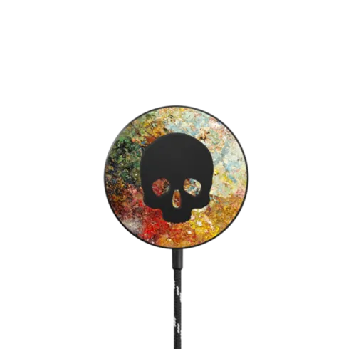Skull - Color by Josh Lin |   / PowerThru Magnetic Wireless Charger MagSafe Compatible / Black | Image 1