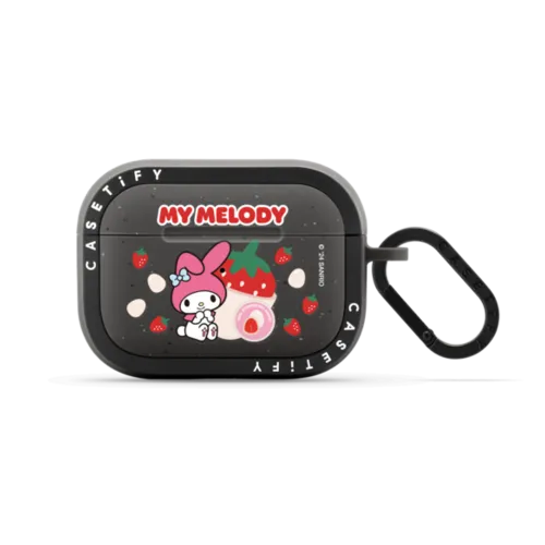 My Melody Strawberry Chocolate Earbuds Case | AirPods Pro 2 / Earbuds Bounce Case / Matte Charcoal | Image 1
