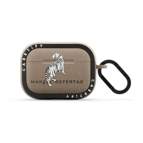 White Tiger | AirPods Pro 2 / Earbuds Bounce Case / Matte Taupe | Image 1