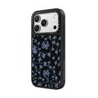 NMK Blue Peony and Plum Blossom Nacre Case | iPhone 17 Pro Max / Pearl Case / White W/ Black | Image 2