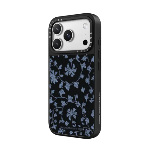 NMK Blue Peony and Plum Blossom Nacre Case | iPhone 17 Pro Max / Pearl Case / White W/ Black | Image 2