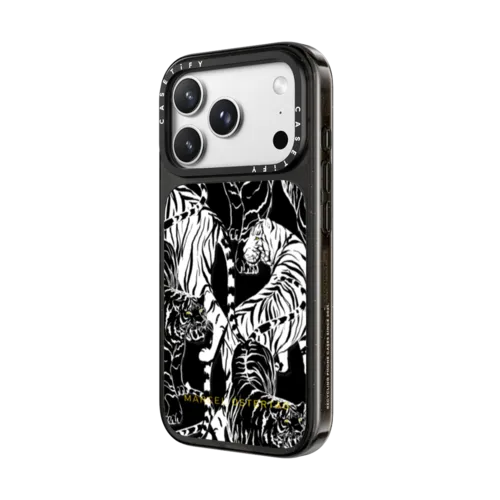 White Tiger | iPhone 18 Pro Max / Impact Case MagSafe Compatible - Glossy / Glossy Black | Image 2