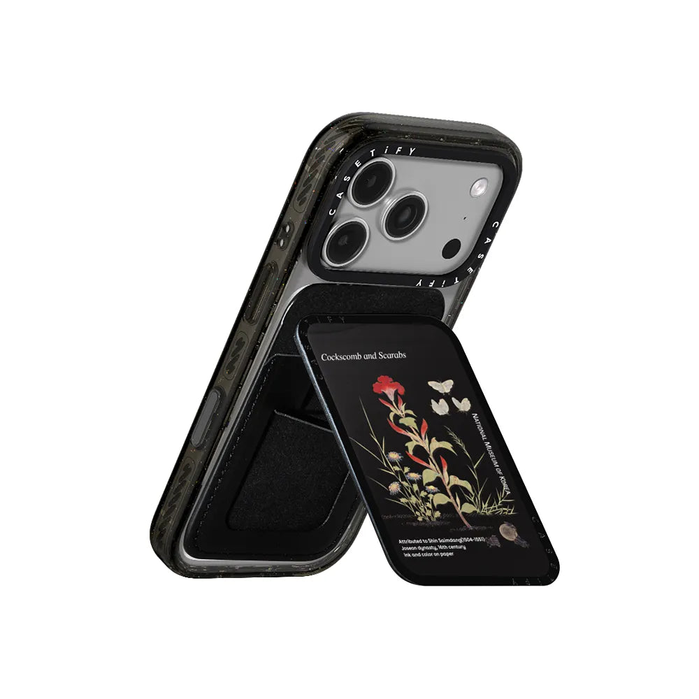 NMK Cockscomb and Scarabs Snappy Cardholder Stand