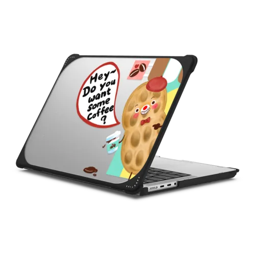 Want some coffee? | MacBook Pro 14-inch (M1 - M5) / MacBook Bounce Case / Black | Image 1