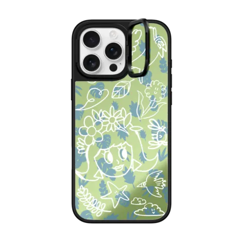 Green Day | iPhone 16 Pro Max / Mirror Ring Stand Case MagSafe Compatible / Silver on Black | Image 1