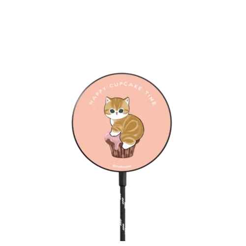 Happy Cupcake Time PowerThru Magnetic Wireless Charger |   / PowerThru Magnetic Wireless Charger MagSafe Compatible / Black | Image 1