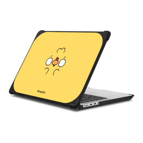 Birb Face | MacBook Pro 14-inch (M1 - M5) / MacBook Bounce Case / Black | Image 1