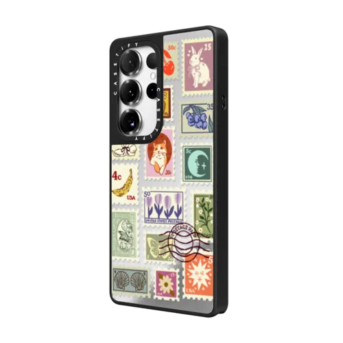 Stamp Collection | Galaxy S25 Ultra / Mirror Magnetic Case / Silver on Black | Image 2