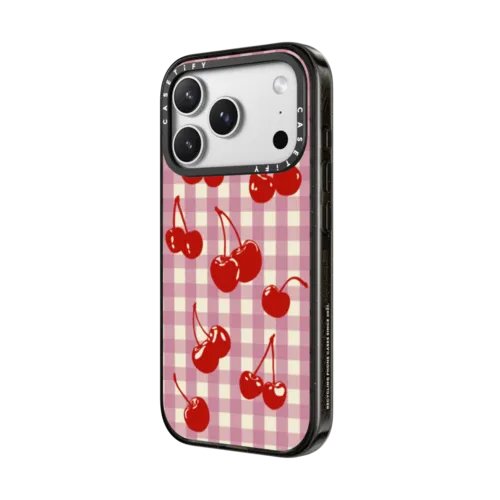Cherry Gingham | iPhone 17 Pro Max / Impact Case MagSafe Compatible / Black | Image 2