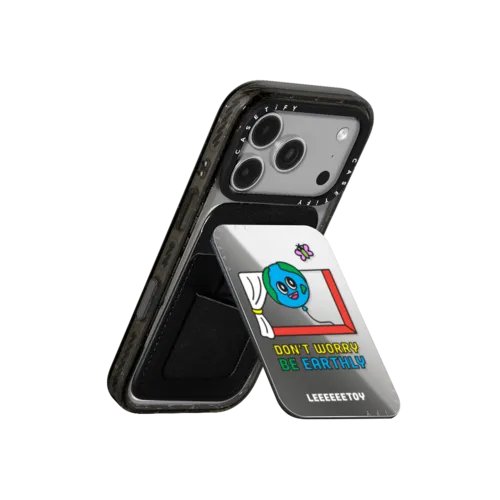 DONT WORRY BE EARTHLY | Snappy Cardholder Stand / Snappy Mirror Cardholder Stand MagSafe Compatible / Silver | Image 3