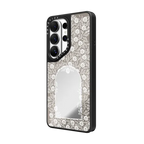 NMK Chrysanthemum Scroll Case | Galaxy S26 Ultra / Mirror Magnetic Case / Silver on Black | Image 2