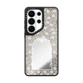 NMK Chrysanthemum Scroll Case | Galaxy S26 Ultra / Mirror Magnetic Case / Silver on Black | Image 1