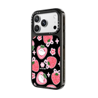 Bichon Bibo Dog and Strawberry Bow Pattern | iPhone 18 Pro Max / Impact Case MagSafe Compatible - Glossy / Glossy Black | Image 2