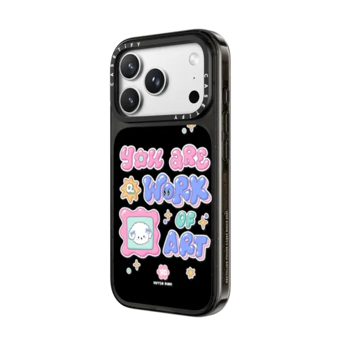 You are a work of art typography | iPhone 18 Pro Max / Impact Case MagSafe Compatible - Glossy / Glossy Black | Image 2