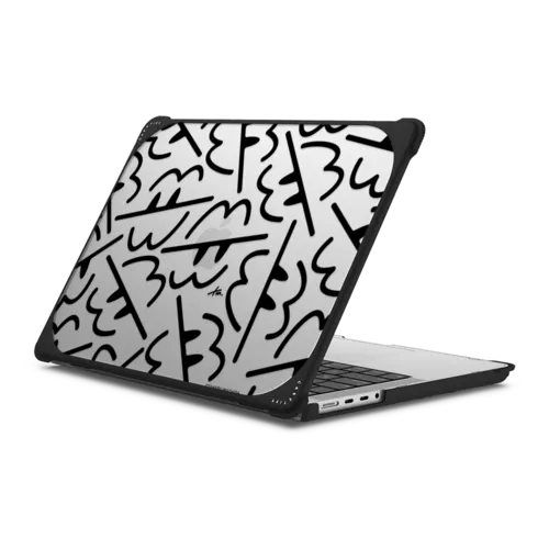 CRAZY PATTERN LOGO | MacBook Pro 14-inch (M1 - M5) / MacBook Bounce Case / Black | Image 1