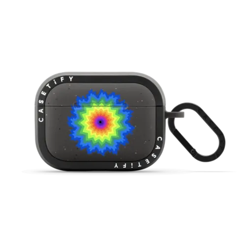 Rainbow Mandala | AirPods Pro 2 / Earbuds Bounce Case / Matte Charcoal | Image 1
