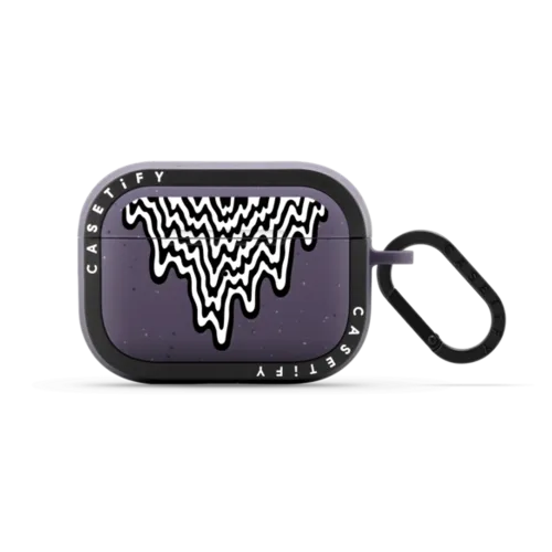 Black & White Drip | AirPods Pro 2 / Earbuds Bounce Case / Matte Deep Purple | Image 1