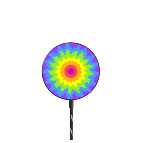 Rainbow Mandala |   / PowerThru Magnetic Wireless Charger MagSafe Compatible / Black | Image 1