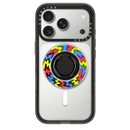 Rainbow Waves | Snappy Ring Holder / Snappy Mirror Ring Holder MagSafe Compatible / Silver | Image 1