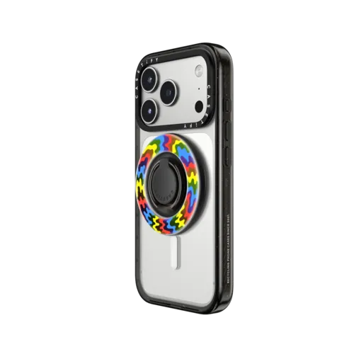Rainbow Waves | Snappy Ring Holder / Snappy Mirror Ring Holder MagSafe Compatible / Silver | Image 2