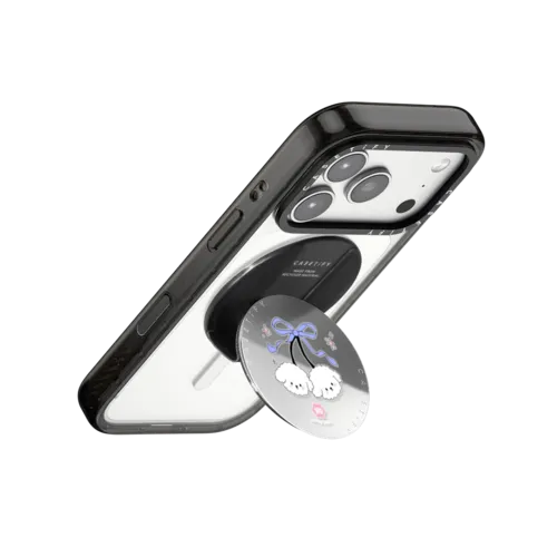 Bichon Bibo Dog White Cherry | Snappy Grip Stand / Snappy Mirror Grip Stand MagSafe Compatible / Silver | Image 3