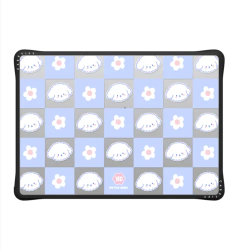 Bichon Bibo Dog Pastel Checker with Flower | MacBook Pro 14-inch (M1 - M5) / MacBook Impact Case / Black | Image 2