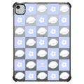 Bichon Bibo Dog Pastel Checker with Flower | iPad Air (4th/5th gen) / iPad Impact Case / Black | Image 1
