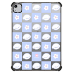 Bichon Bibo Dog Pastel Checker with Flower | iPad Air (4th/5th gen) / iPad Impact Case / Black | Image 1