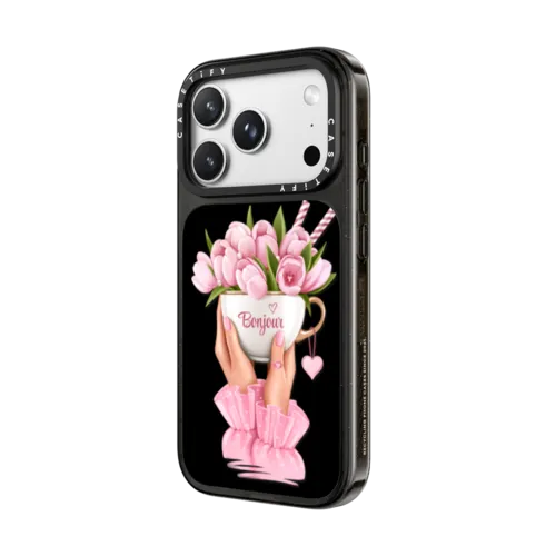 Floral coffee | iPhone 18 Pro Max / Impact Case MagSafe Compatible - Glossy / Glossy Black | Image 2