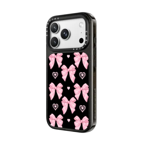 Pink bows | iPhone 18 Pro Max / Impact Case MagSafe Compatible - Glossy / Glossy Black | Image 2